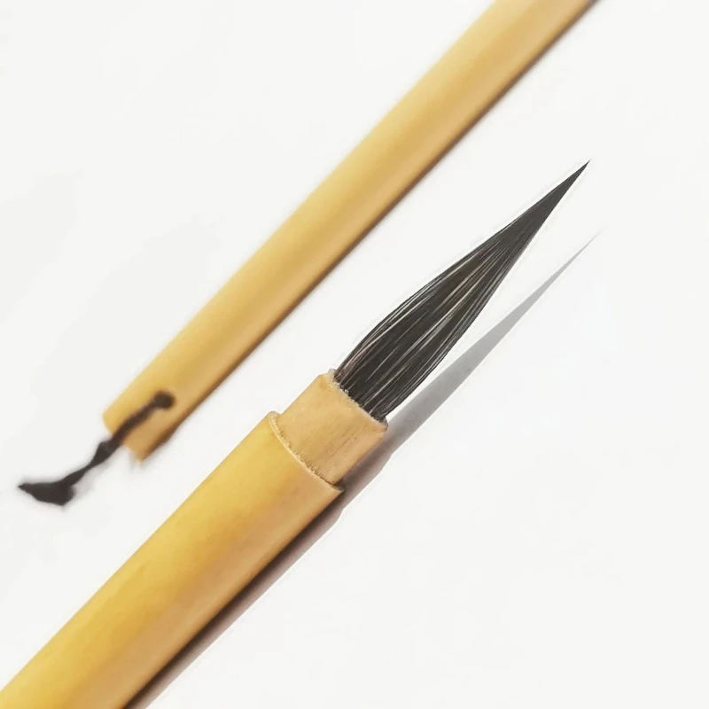 Slim Gold Style Calligraphy Brush Rabbit Hair Small Regular Script Cursive Script Writing Brush Bird Painting Outlining Line Pen