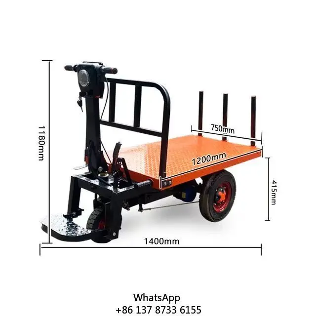 Site Hand Overturning Construction Site Electric Transport Construction Site Electric Trolley Battery Power Push Ash Cart