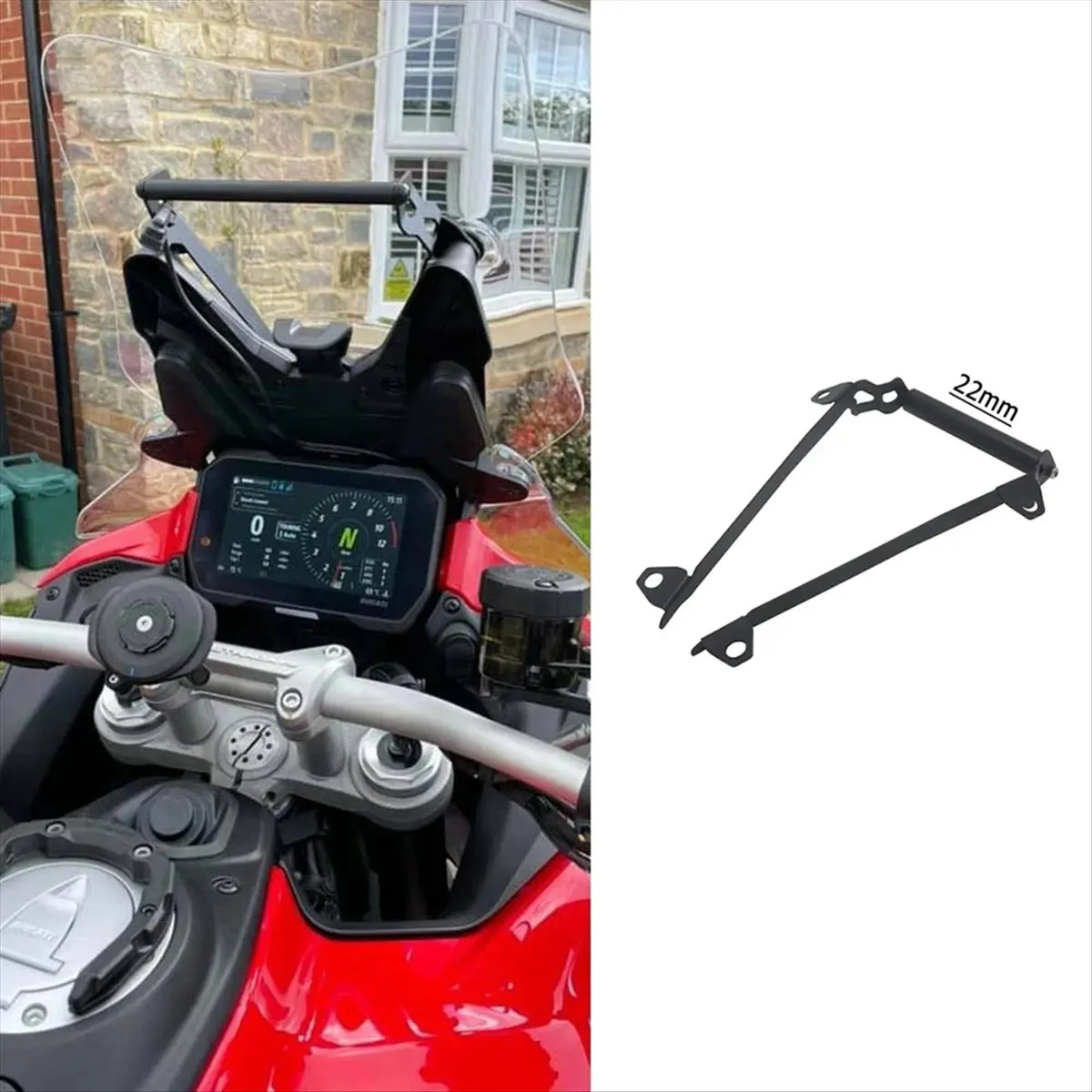 【新製品-n21r】v4-s-v4s-2021-22mm用-バイク用携帯電話gpsマウントナビゲーションブラケット