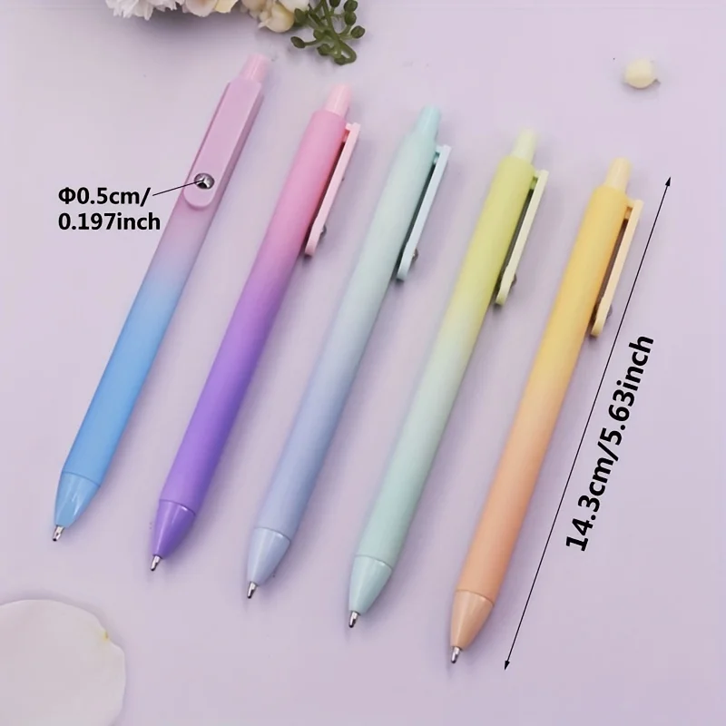 5 Stück Tinten-Kugelschreiber für Frauen, 0,5 mm Stiftspitze, niedliche Büro- und Schulbedarf, Geschenke für Frauen – Detail 3