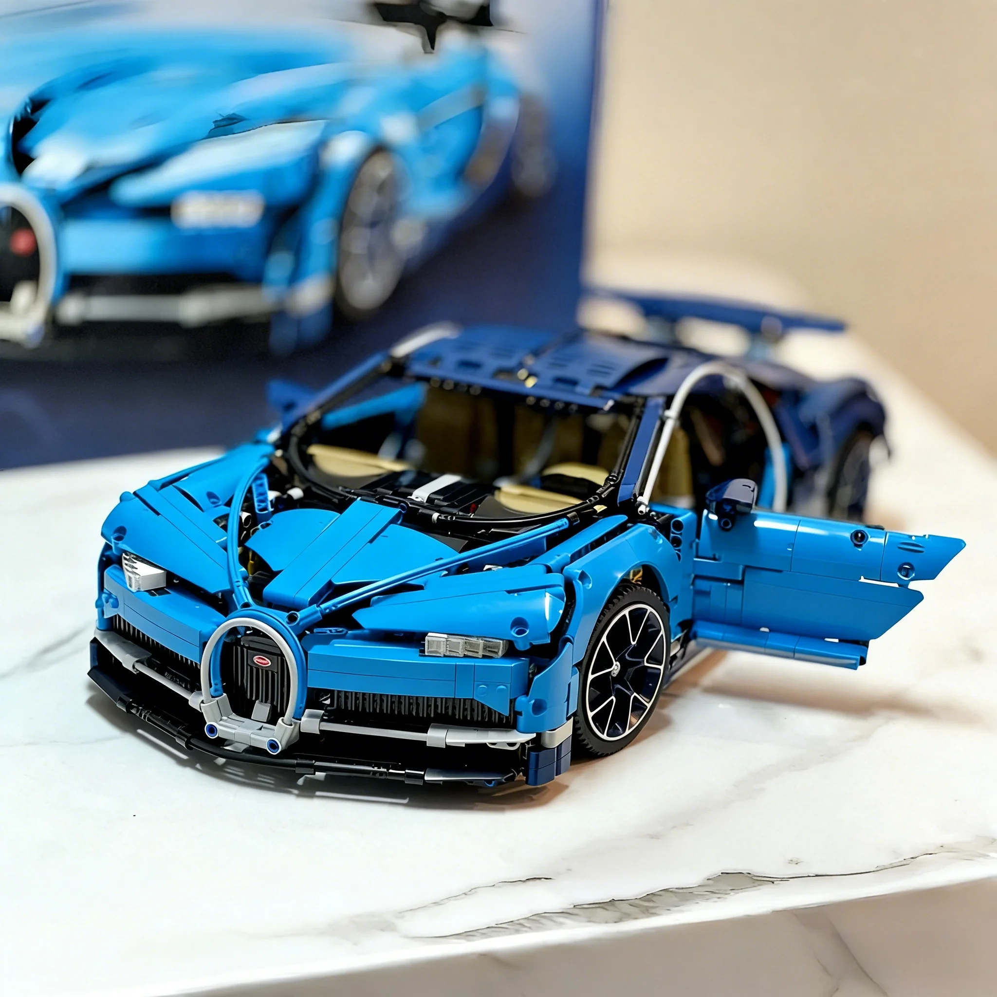 

3599 pieces 1:8 blue Chirons sports car building blocks 42083 supercar assembly toy gifts birthday gifts Christmas gifts