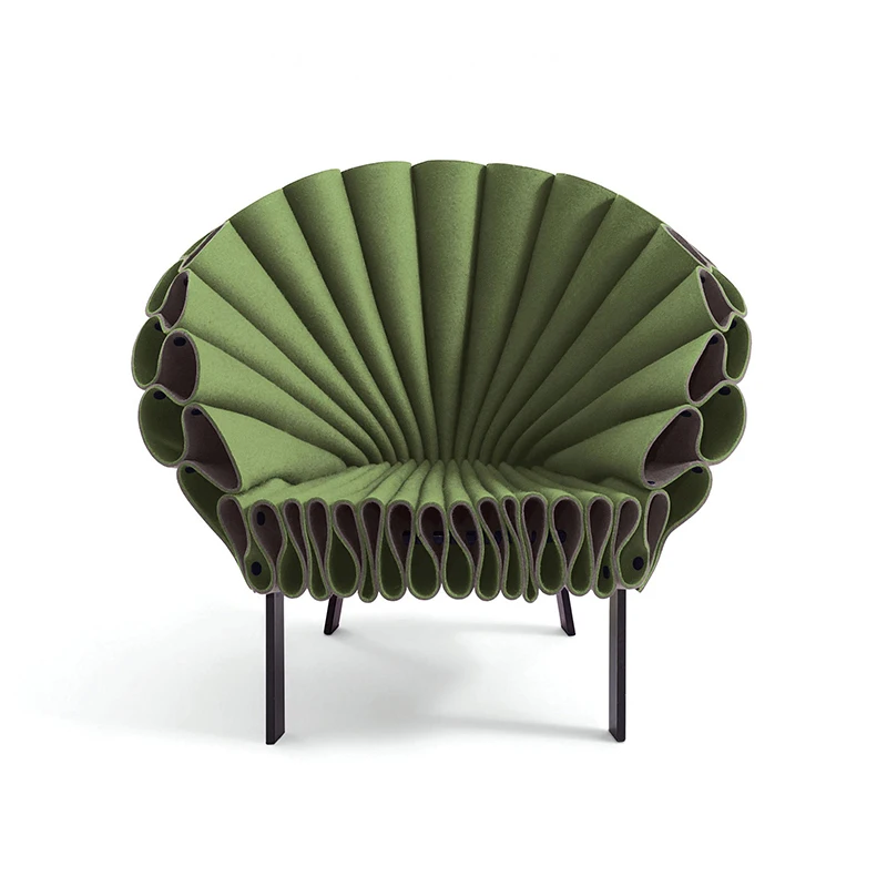 Designer art fashion peacock open screen, creative modeling, casual fan-shaped petal chair