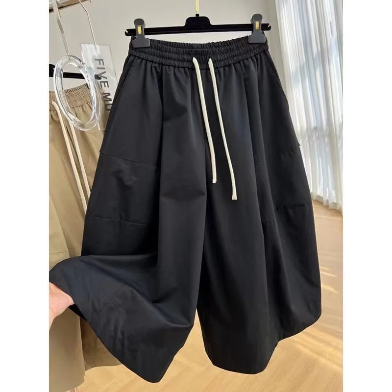 plus Size Casual Wide Leg Skirt Pants Women's plus Size High Waist Summer Leisure Trousers Comfortable plus Size Fashion