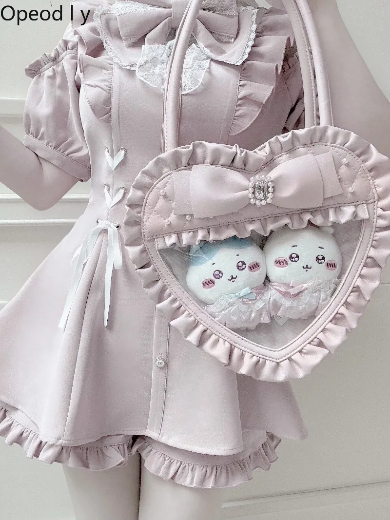 

Japanese Original Y2k Subculture Lolita Kawaii Itabag Mass Production Bow Pearl Large Capacity Sweet Girl Versatile Love Handbag