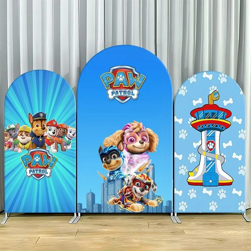Paw Patrol Arch Backdrop Cover Thick Fabric Custom Party Decoration Hero Lighthouse Blue Radiant Birthday Event Decor Supplies