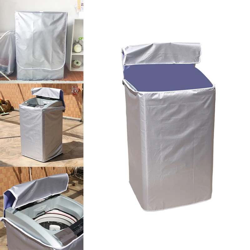 Washer And Dryer Cover Durable Waterproof Fabric Sunscreen Dustproof Thick Fabric For Convenient Use Laundry Silver Coating