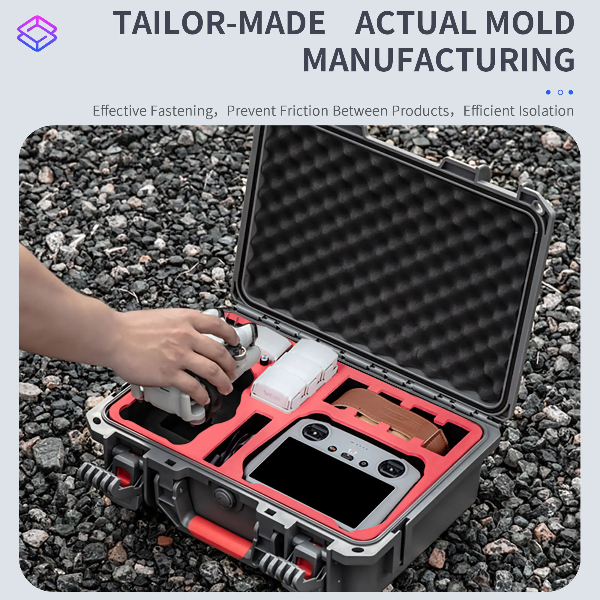 Startrc Led Waterproof Hard Case for DJI Mini 4 Pro/Mini 3 Pro/Mini 3 Drone Accessories RC2/RC N1/N2 Controller&Parts W Belt