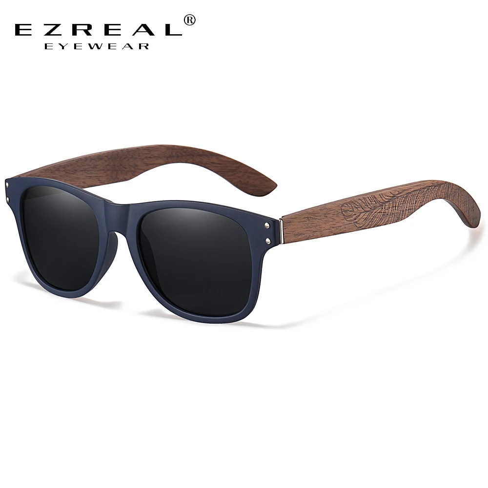 

EZREAL Wooden Sunglasses Men's polarized fashion Black Walnut Sunglasses Log Black Eco-friendly Degradable Black 8001L
