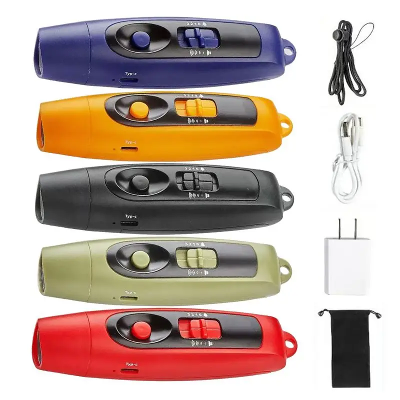 Electric Whistle USB Whistling Gadget Handheld Adjustable 3 Different Loud Outdoor Sports Safety Whistle Emergency Survival Tool