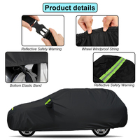 1PC Universal SUV/Sedan Full Car Covers Outdoor Waterproof Sun Rain Snow Protection Dustproof UV 190T Black Car Case Cover L-XXL
