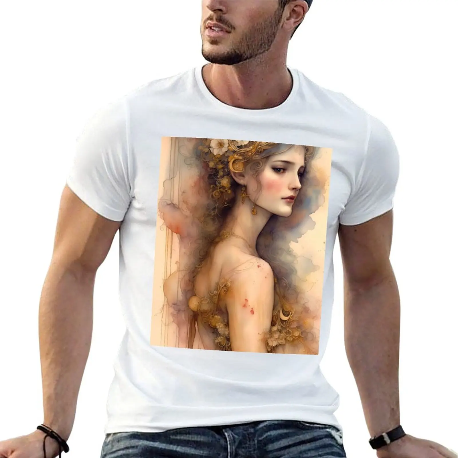 

Gustav klimt Art & printing T-Shirt cotton tshirt 100% t shirts designer T-Shirt