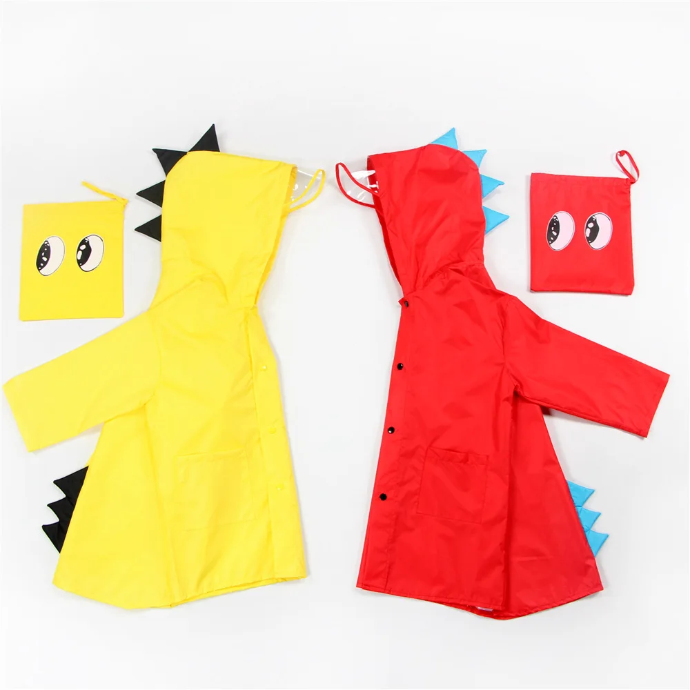 Cute Polyester Kids Raincoat Cartoon Dinosaur Rainproof Children Rain Coat Boys Girls Poncho Waterproof Baby Rain Cloak Jacket