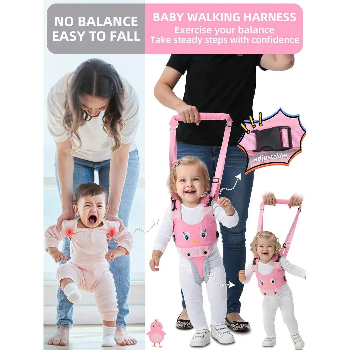 1-Pack Baby Walking Harness- Handheld Baby Walker- Toddler Walking Harness- Baby Walking Aid- Suitable for 6-36 Months
