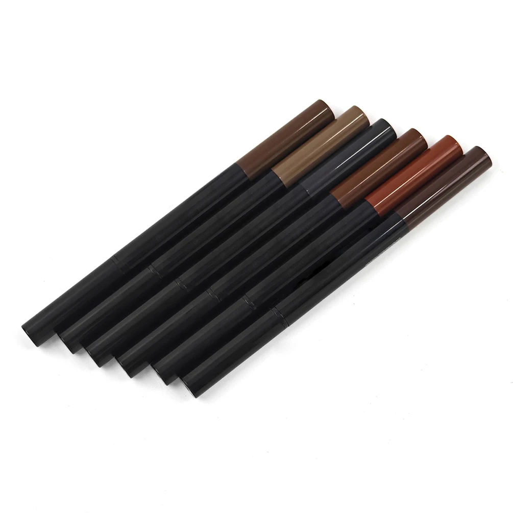 6-color Private Label Eyebrow Pencil Custom Logo Sweat-proof Smudge-proof Dual-ended Retractable Pencil with A Firm Tip Makeup
