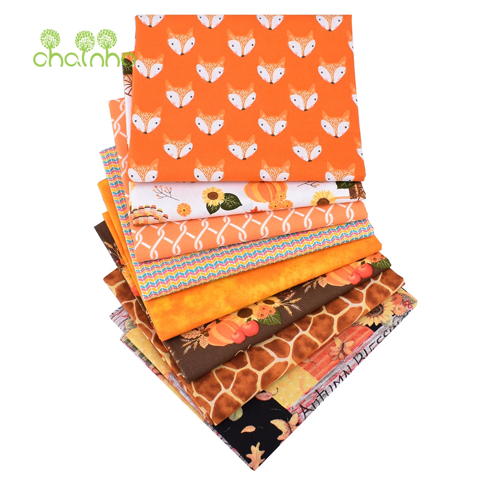 Chainho,Plain Cotton Fabric,Patchwork Cloth,Orange Color Of Handmade DIY Quilting & Sewing Crafts,Cushion Home Textiles Material