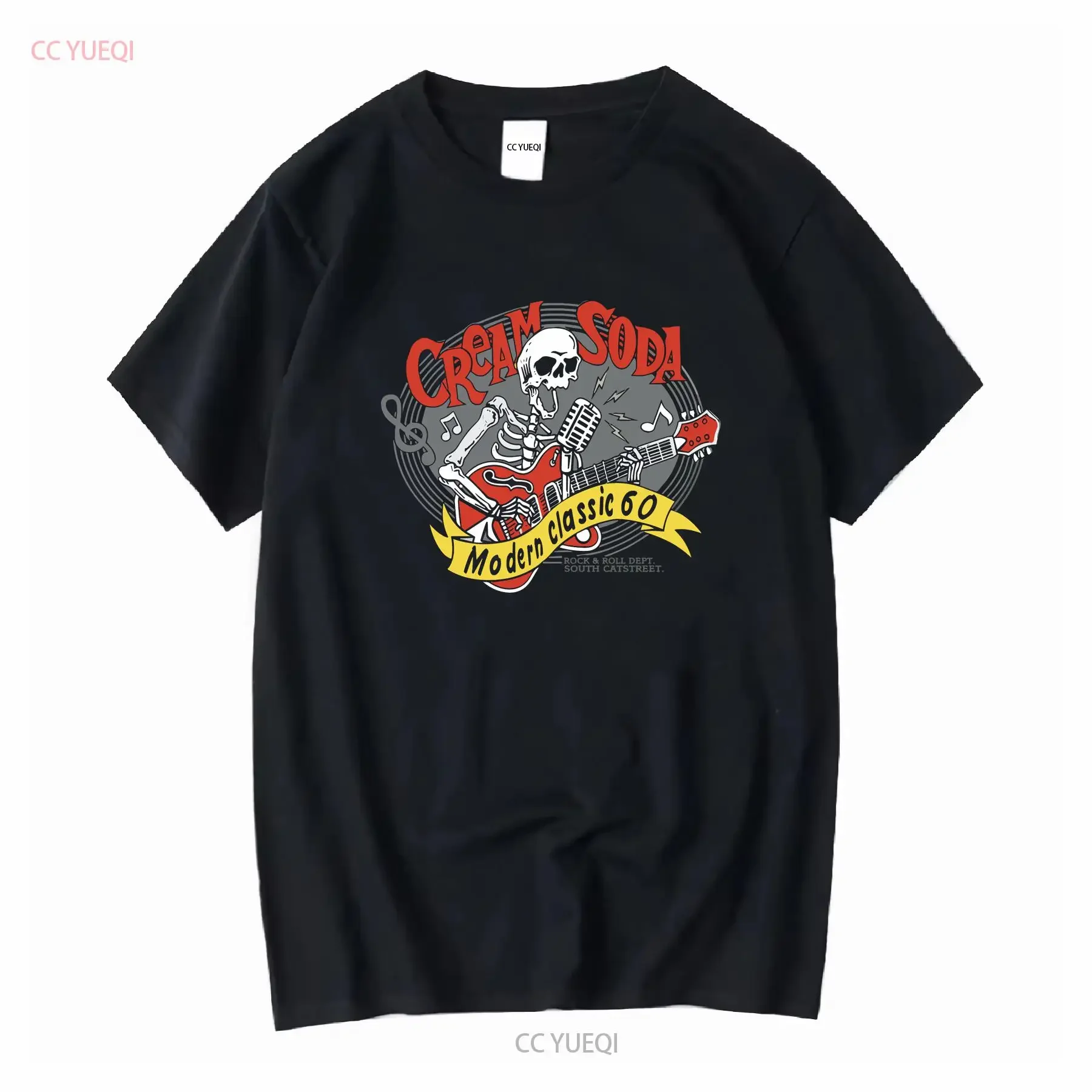 Camiseta Cream Soda Rock Roll, marca japonesa, camiseta suave lavada vintage para uso diario, ropa informal ligeramente, moda transpirable