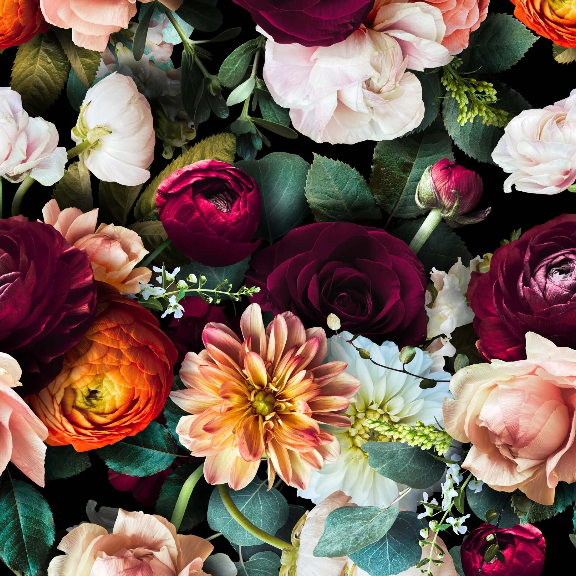 1PC Boho Floral Dark Color Peel And Stick Wallpaper Self Adhesive Rose Daisy Removable Contact Paper For Bedroom Decor