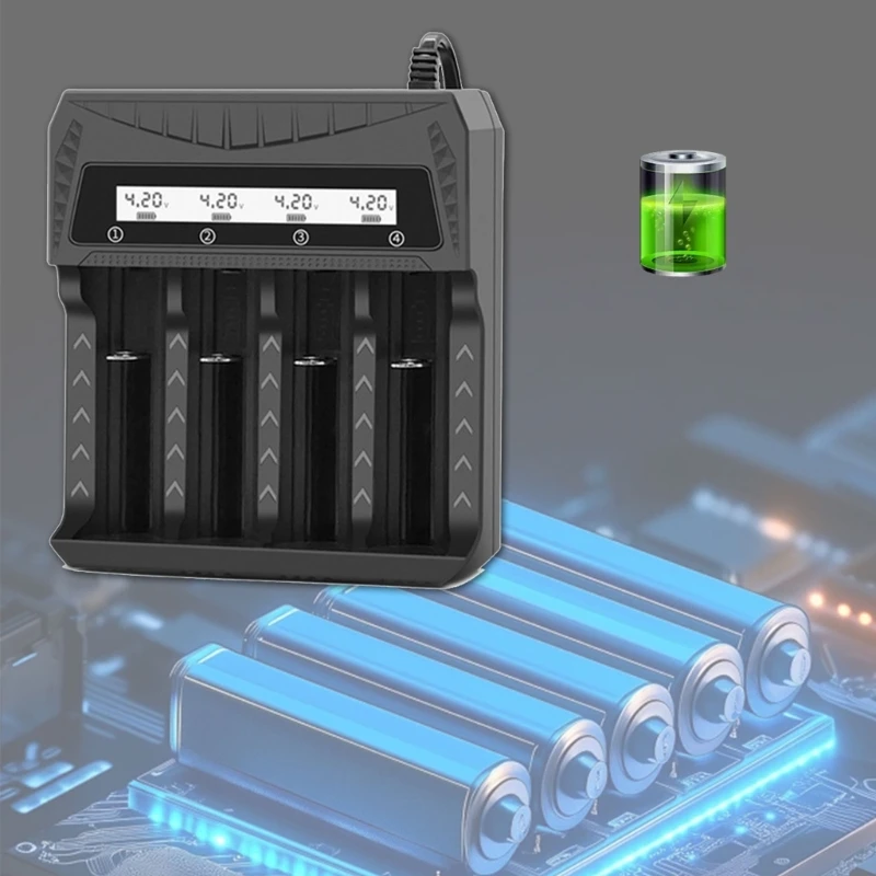 LCD-scherm 18650 batterijlader voor 18650 en oplaadbare AA-batterijen