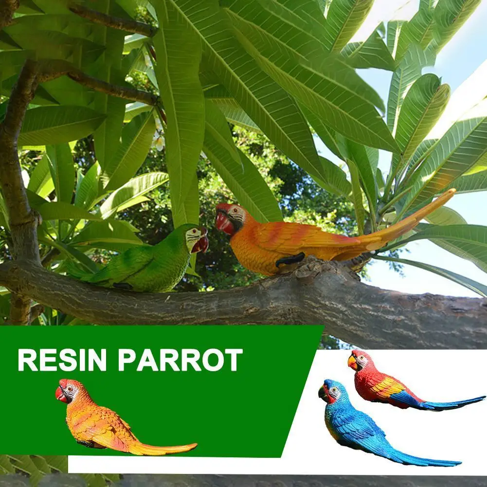 

Resin Parrot Statue Wall Mounted Simulation Wall Hanging Tree Tree Bird Wall Crafts Decorations Garden Parrot Hanging Model N3u1