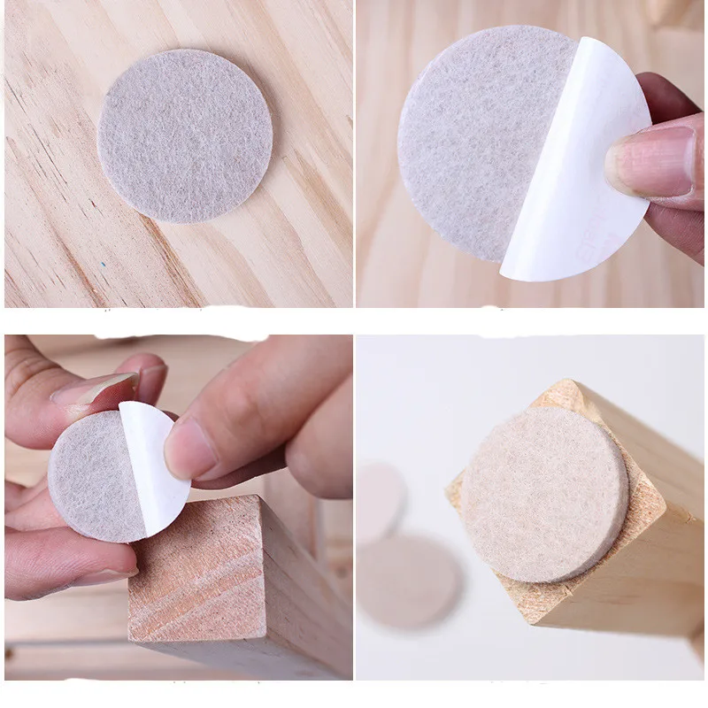 Filz-Stuhlbeinpolster, 3 mm dick, für Tischmöbel, Boden, Kratzschutz, Matte, stumm, rutschfest, selbstklebend, DIY-Möbelzubehör – Detail 5
