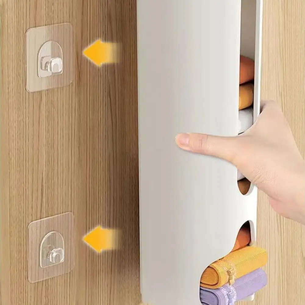 Wall-Mounted Underwear Storage Box Dustproof Self Adhesive Garbage Bag Dispenser Simple Style Space-saving