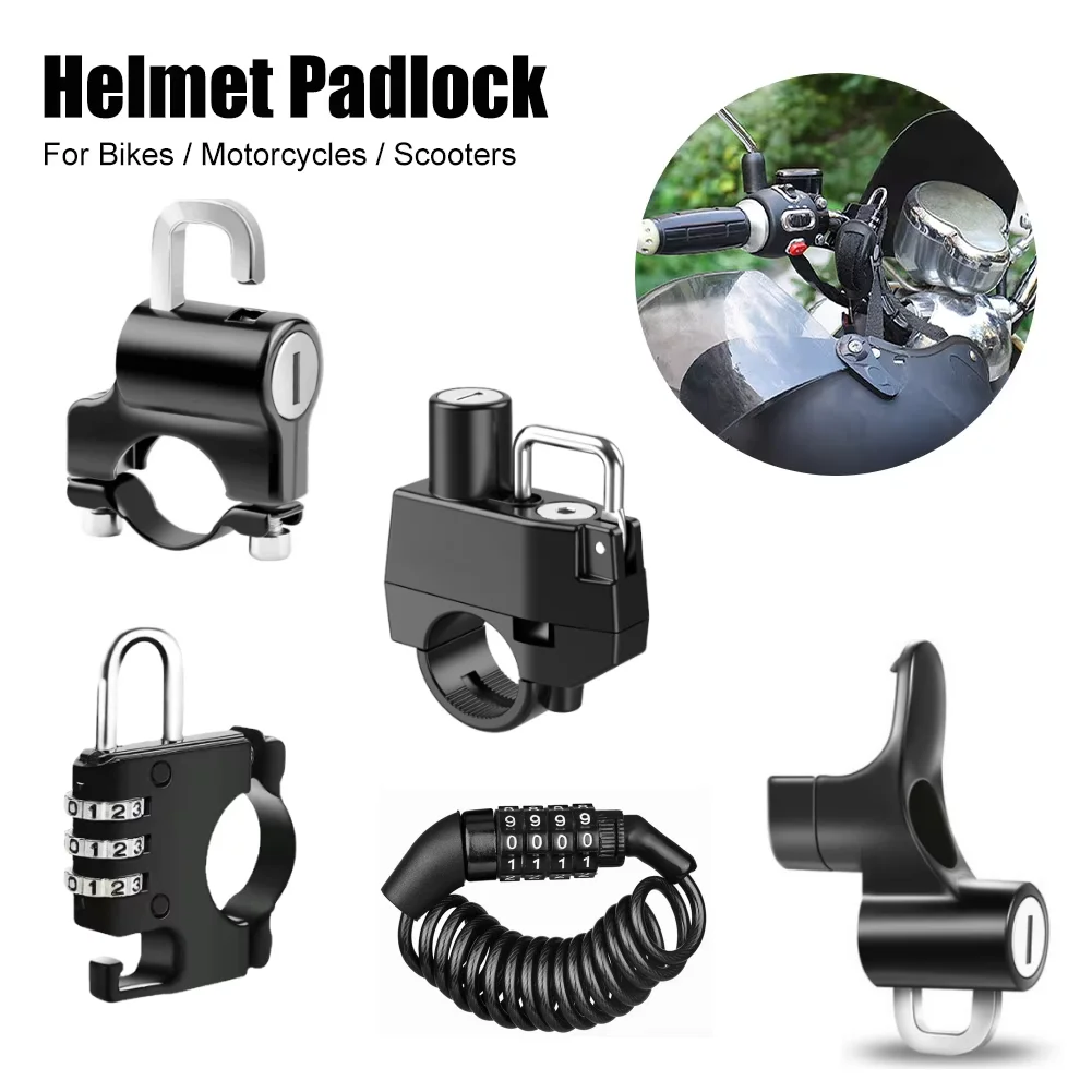 

Motorcycle Helmet Lock Anti-Theft Bicycle Helmet Security Locks Riding Accessories with 2 Keys & Installation Tool