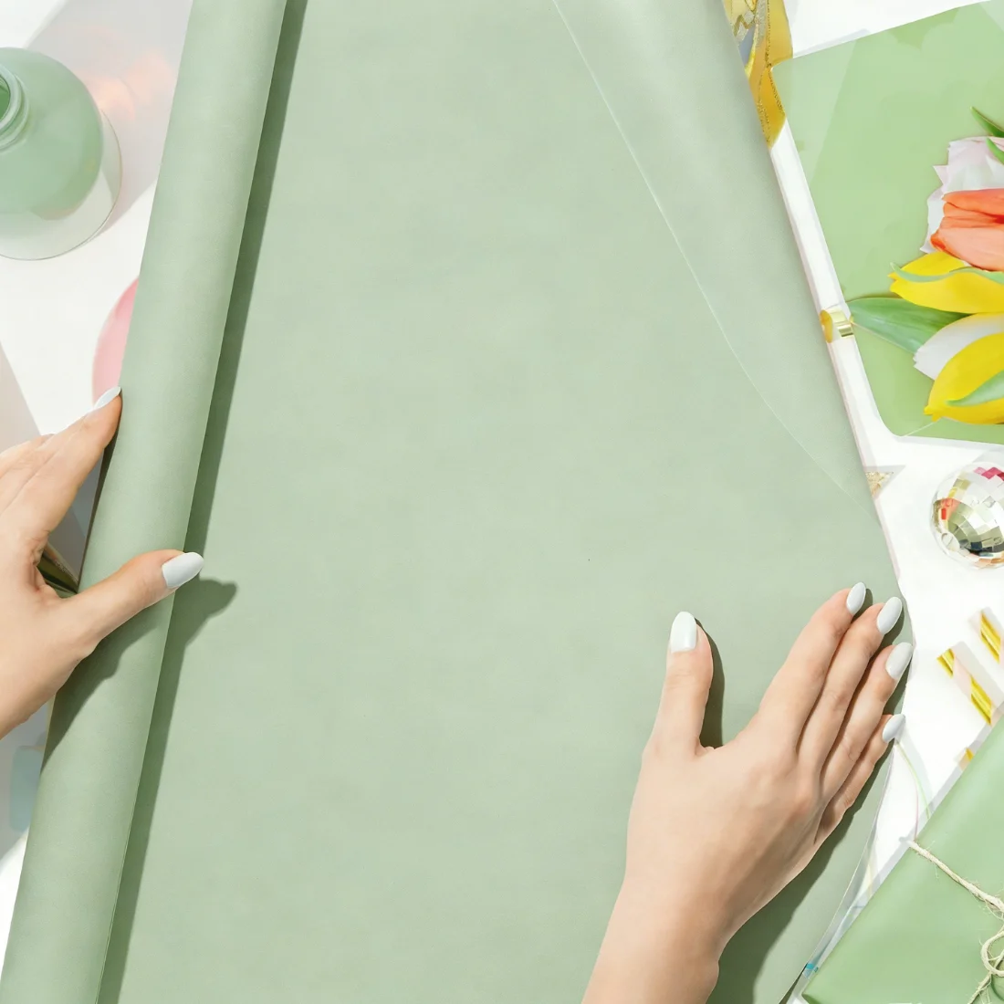 Papel de seda verde salvia de 15/35 piezas, papel de seda de 35x50 cm para bolsas de regalo, adecuado para fiestas, festivales, día de San Valentín