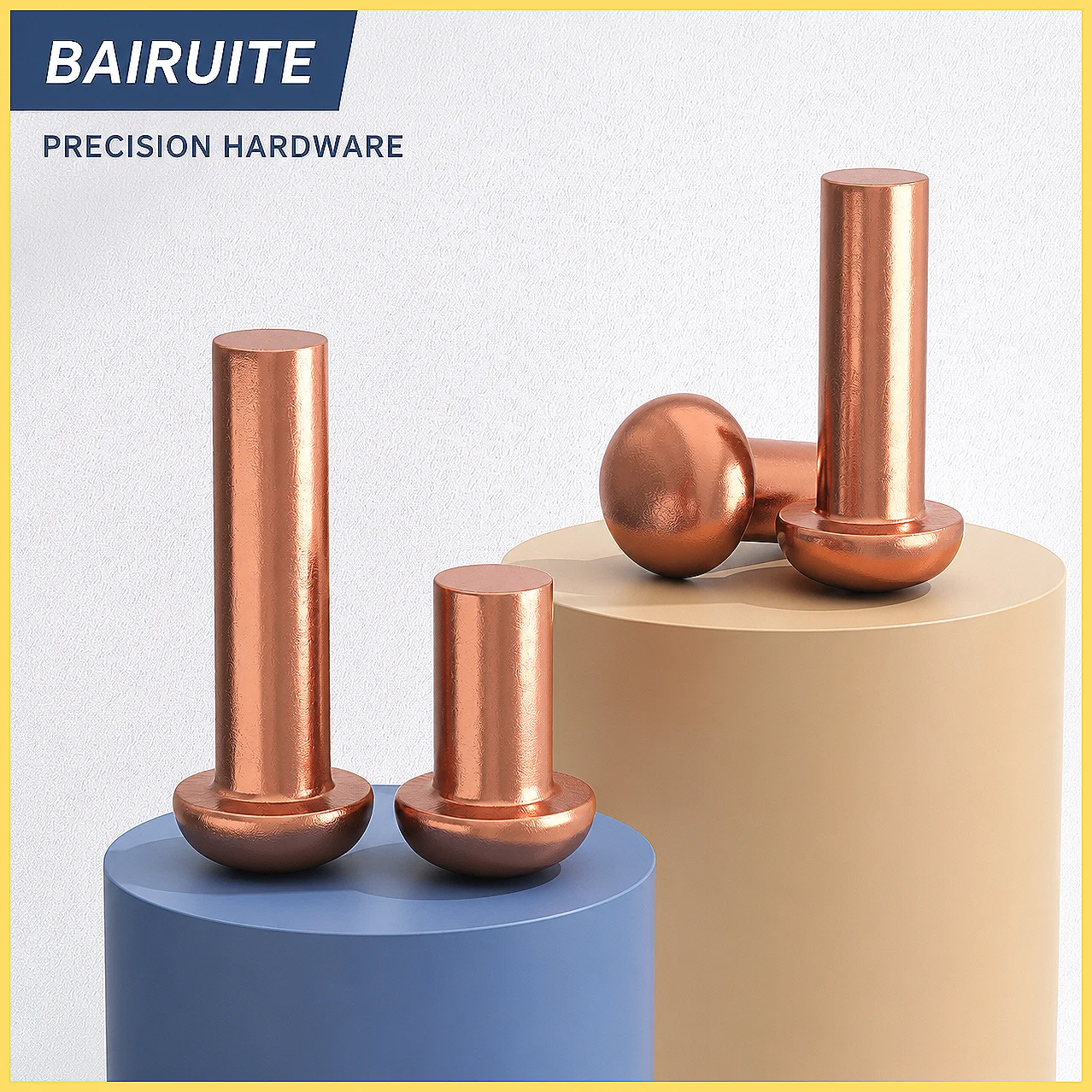 GB867 Pure Copper Rivets Solid Half Round Head Hammer Type M1.5 M2 M3 M4 M5 M6 M8, Corrosion Resistant & Durable