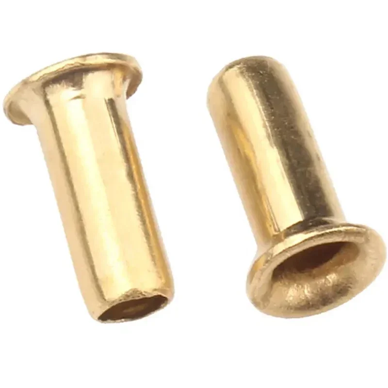 Brass Metal Eyelets Hollow Rivet Nut M1.3 M1.5 M1.7~M6 Copper Hollow Rivet Circuit Board PCB Vias Nails GB876 Tubular Rivets