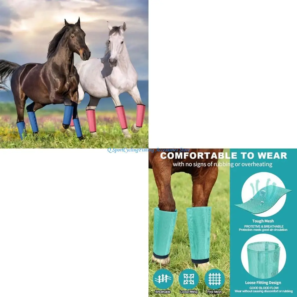 Horse Fly Boot การขี่จักรยานม้าการดูแลม้าระบายอากาศการป้องกันความเสียหายของกีบ