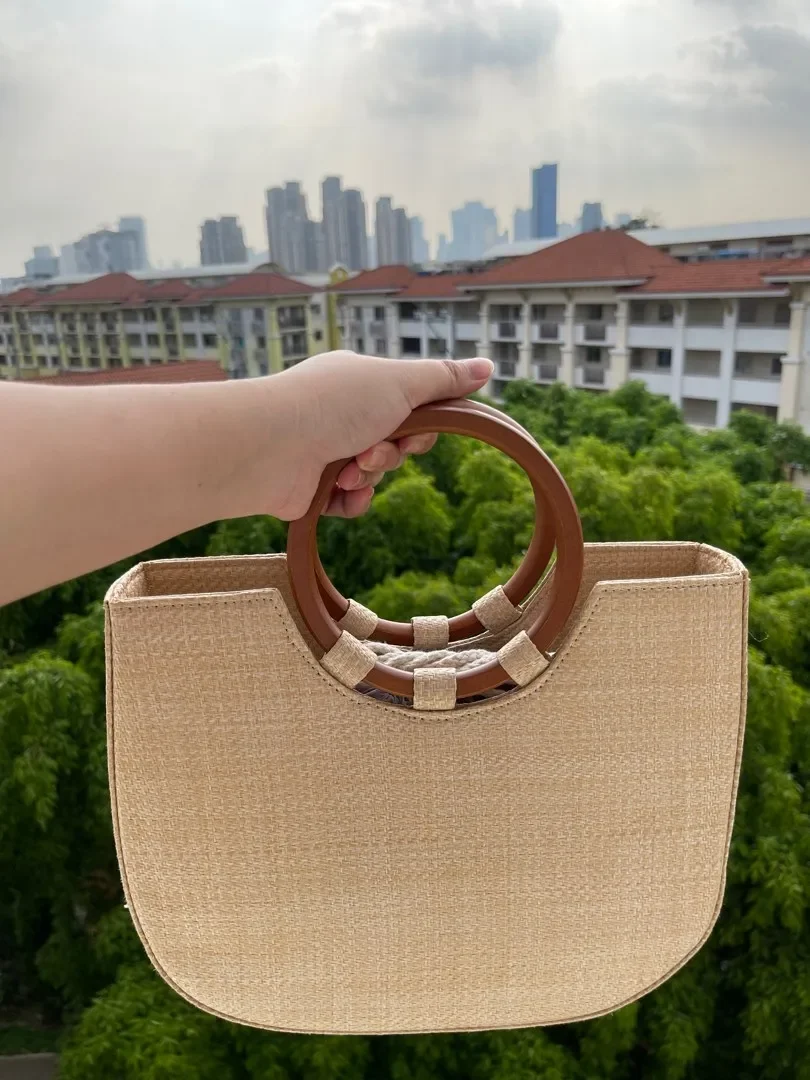 2/4/10pcs 천연 나무 지갑 손잡이, 라운드 핸들 나무 가방 손잡이 나무 손잡이 타원형 나무 가방 만들기 공예