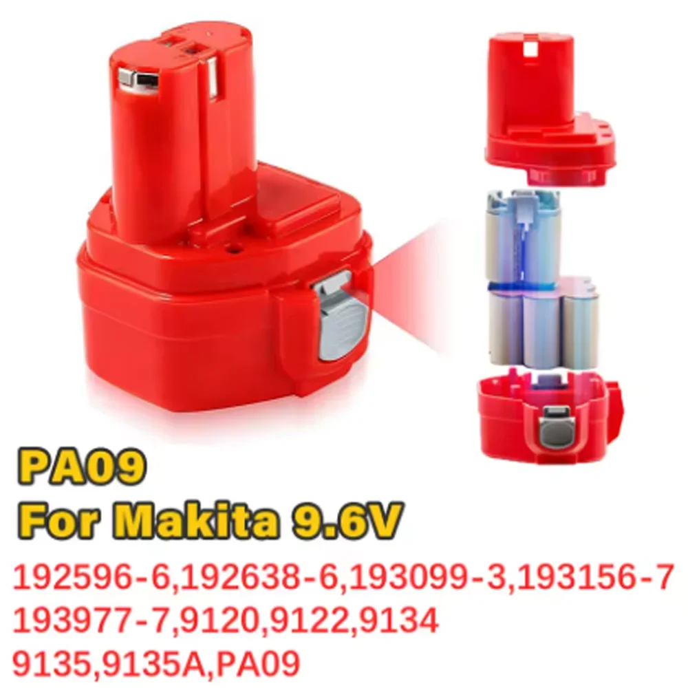 for Makita PA09 9.6V 12800mAh Ni-MH Replacement Battery 9120 9122 6207D 6261D 192595-8 192596-6 Screwdrive Bateria