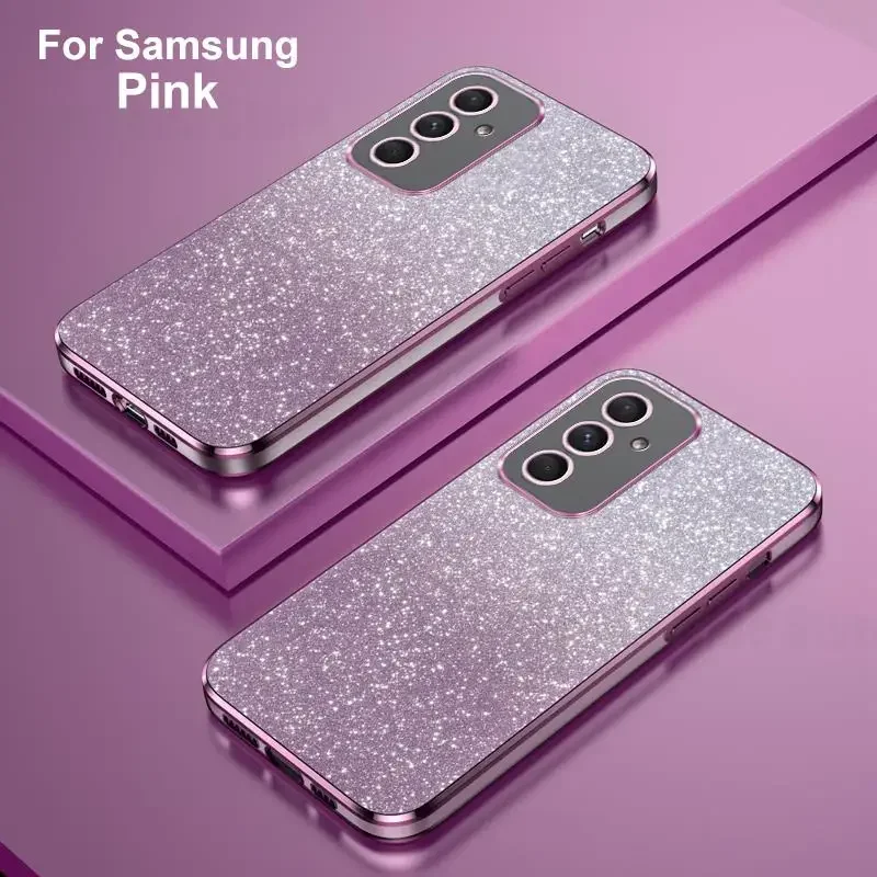 Electroplated Case For Samsung Galaxy A54 A53 A52 A34 A33 A13 A24 A14 A52S 4G A55 5G Glitter Phone Cover Protective Shell Coque