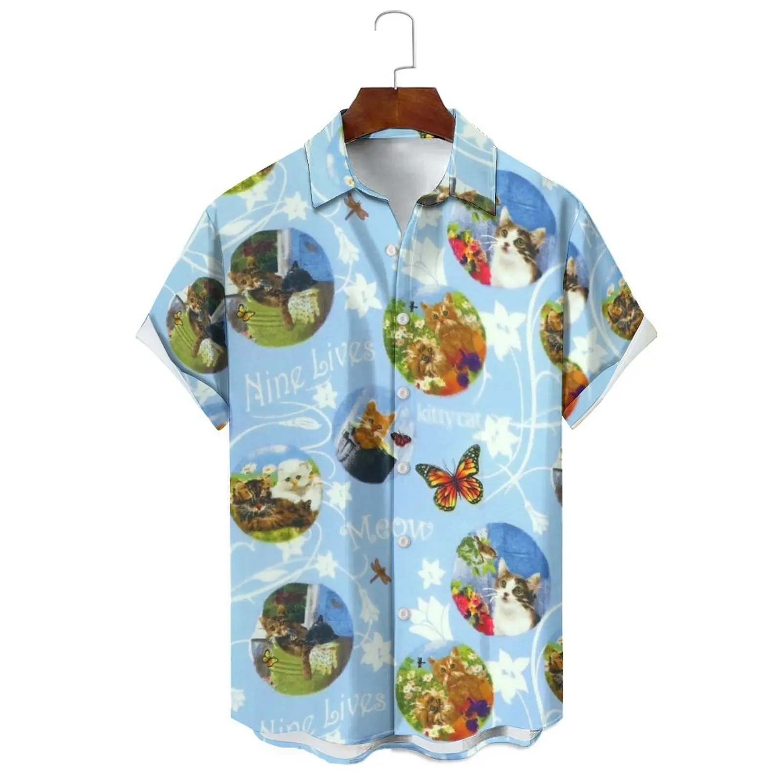

Men's/Women's Summer Fashion Relaxed Breathable Casual Cute Animal Illustration Print Solid Color Daily Wear Short-Sleeved Shirt