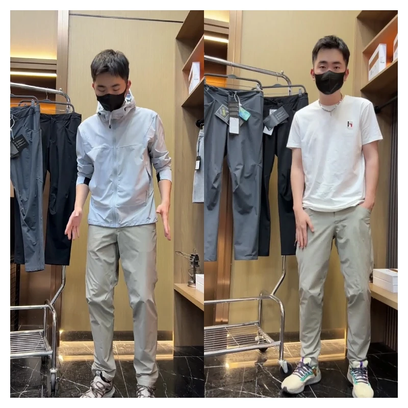 

New Summer Outdoor Men's Casual Pants Qui Dry Waterproof High Elastic Breathable Straight Leg Climbing Trousers