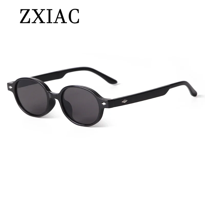 ZXIAC Retro New Small Rectangle Frame Sunglasses Women Concave Thick Rim Dopamine Glasses Men Fashion Trend Casual Shades UV400