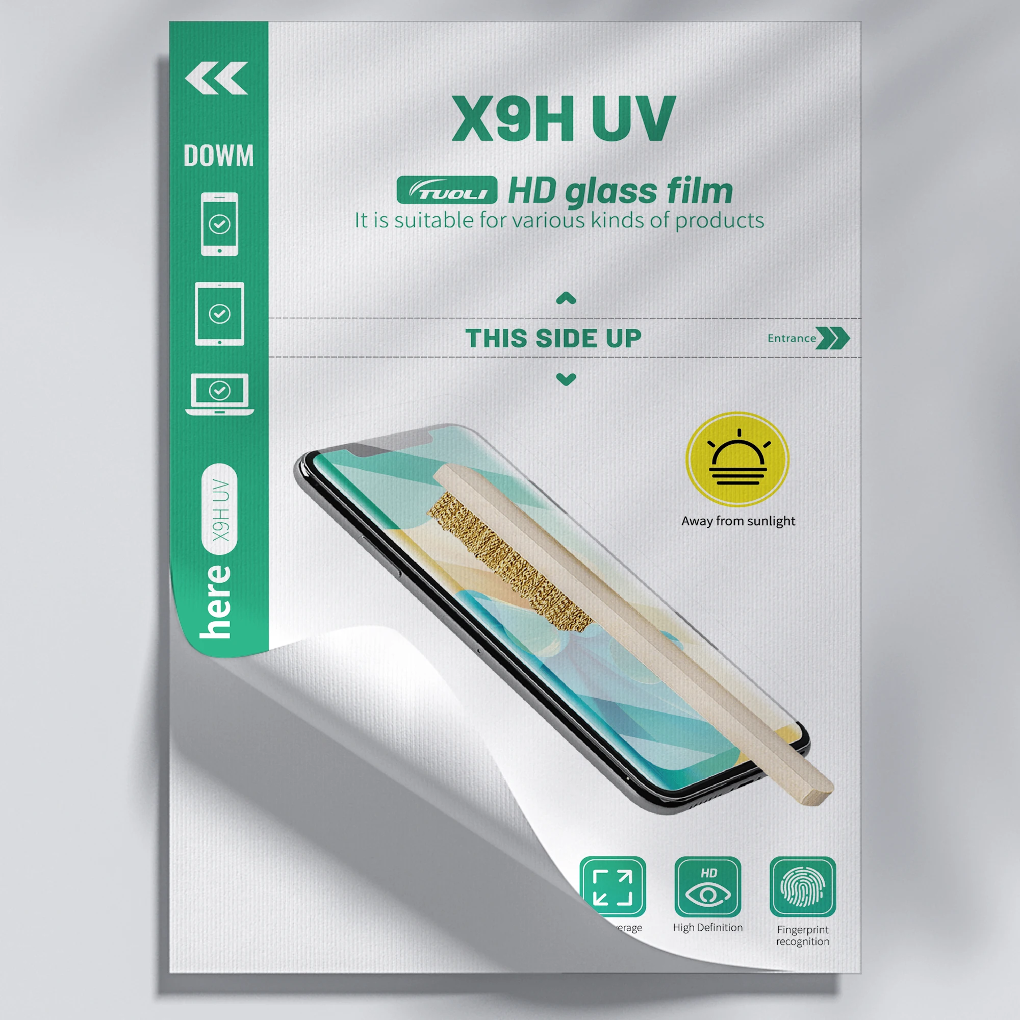 TuoLi-Protector de pantalla antiespía, barato, personalizado, transparente, HD, privacidad, curado Uv, materia prima, película para teléfono móvil para máquina cortadora