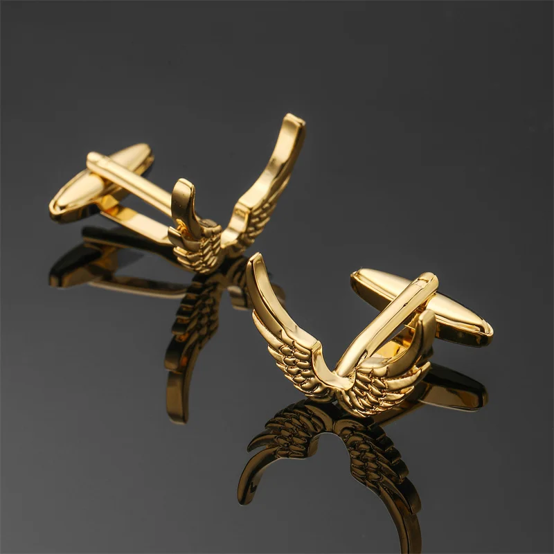 

High quality angel wing cufflinks for men's wedding French shirt cuffs branded buttons, the best choice for gift giving