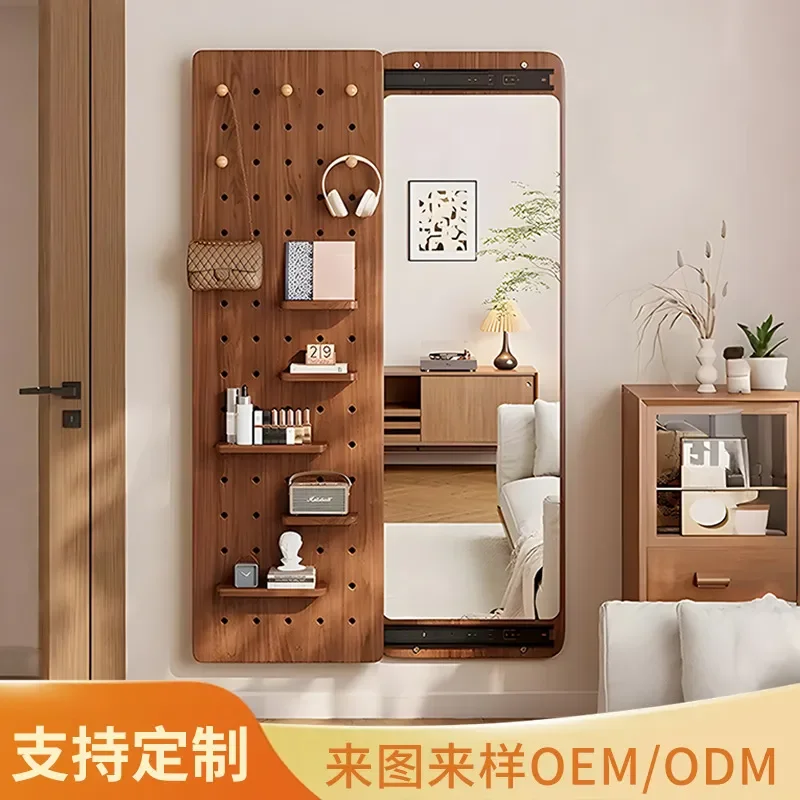 for Full Length Mirror with Invisible Push Pull Hole Plate Integrated Design Concealable Entrance Full Body Mirror
