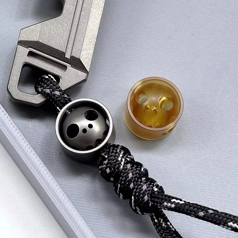 1 قطعة PEI بولي إيثيريميد سبائك التيتانيوم سكين الحبل حبة Paracord قلادة DIY الحرفية