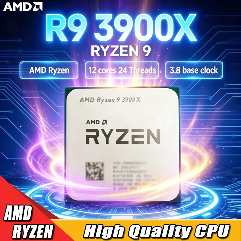

AMD Ryzen9 3900X R9 3900X CPU 12-Core 24-Thread 3.8GHz Unlocked Desktop Processor Socket AM4 Gaming CPU Without Package