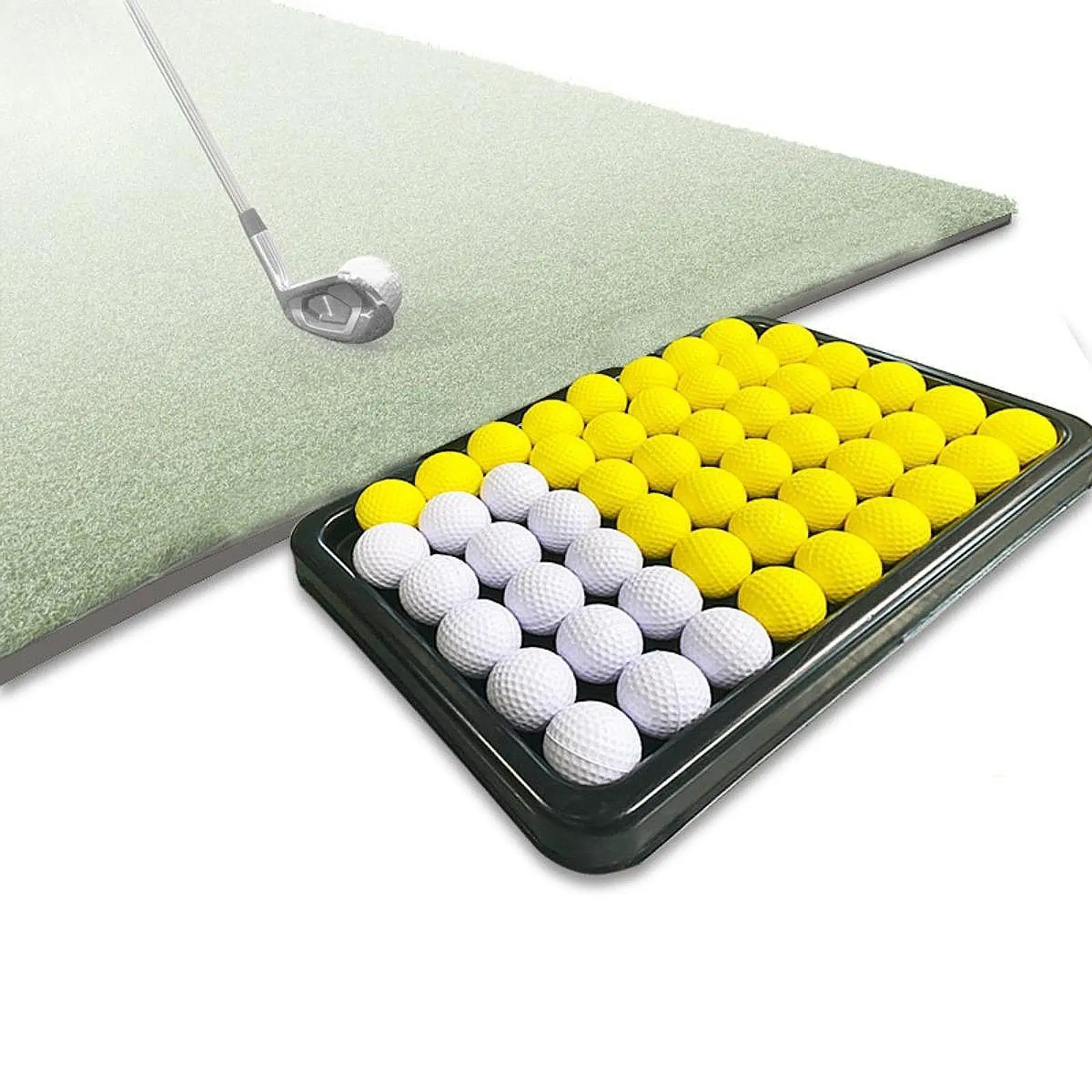 Golf Ball Tray Holder Box Black Supplies Golf Ball Container for Outdoor Sports Chipping Most Hitting Mats Indoor Golf Swing