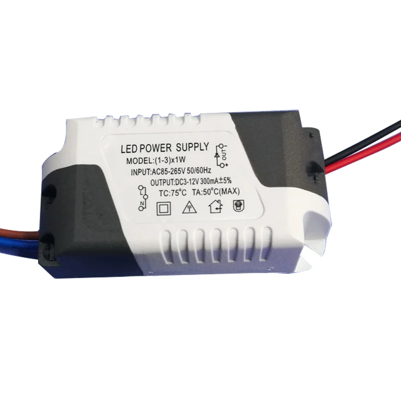 Pilote de Courant Constant LED, 85-265V, 1-3W, 4-5W, 4-7W, 8-12W, 18-24W, Sortie d\'Alimentation, 300mA, 2 Pièces