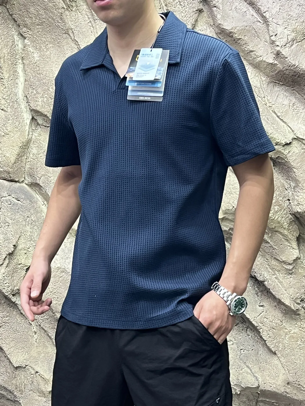 

Quick Dry Short Sleeve Shirt for Men Breathable Ocean Collar Outdoor Wear UV Protection Polyester And Spandex Blend T-Shirt