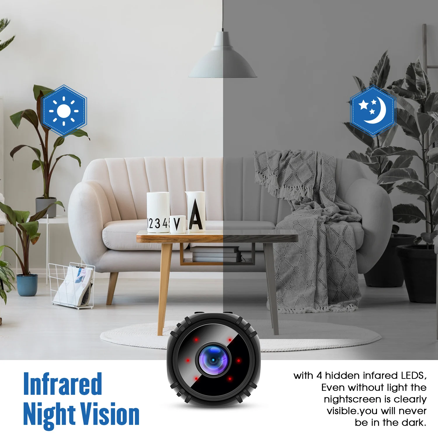 1080P HD Mini Camera Wifi IP Smart Home Indoor Night Vision AI Human Camcorder Audio Video Wireless Security Surveillance Camera