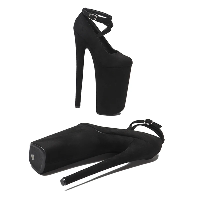 Leecabe 26CM/10inches Suede Upper High Heel platform sexy exotic party sandals Pole Dance shoes