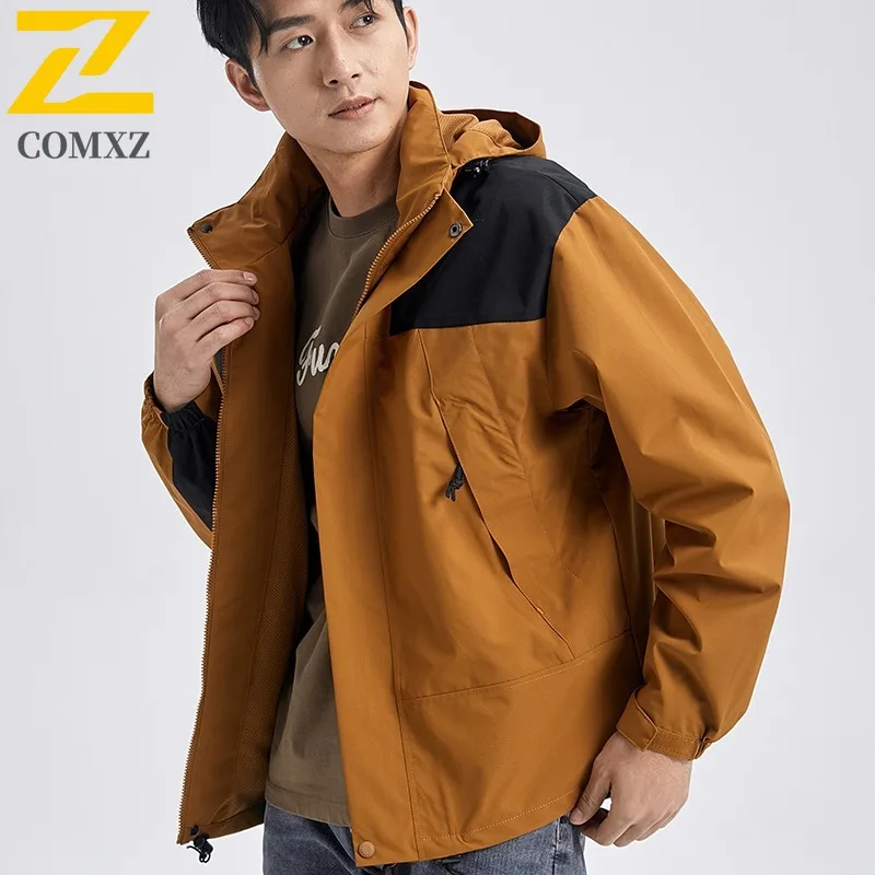 

COMXZ 2025 для мужчин и женщин, пара, уличная водонепроницаемая куртка, весна-осень, модное легкое удобное пальто, устойчивое к пятнам