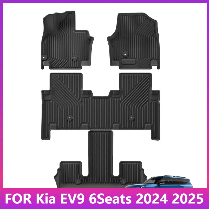 

Car Floor Mats Trunk Pad For Kia EV9 6Seats 2024 2025 Korean/US Version TPE 3D Foot Mat Waterproof Auto Accessories Black