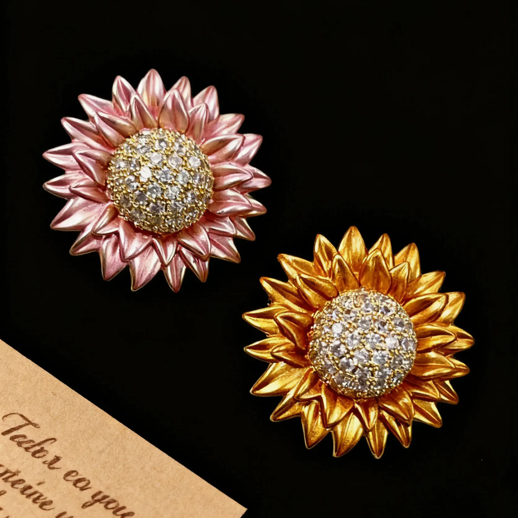

Magnetic Sunflower Brooch,Zircon Sun Pin with Magnetic Clasp, Versatile Copper Alloy Corsage