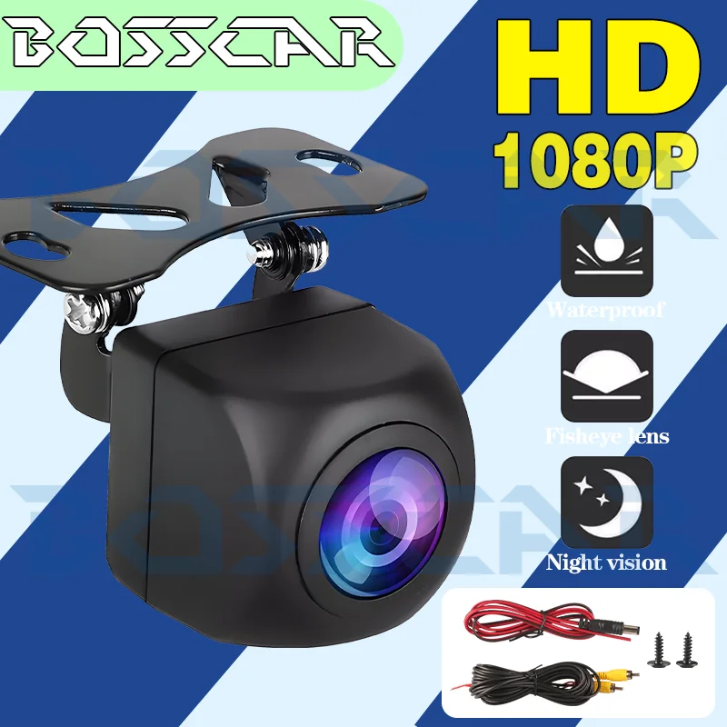 Universal 720/1080P AHD 170 °   Câmera reversa grande angular lente olho de peixe carro veículo luz das estrelas visão noturna hd visão traseira invertendo